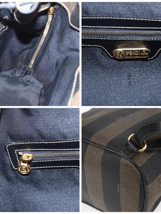 FENDI Pecan Canvas Backpack Brown Black Auth main image 11